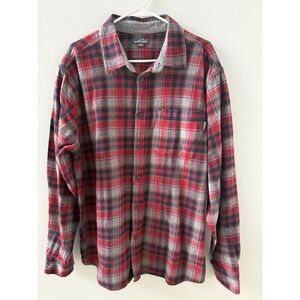 Eddie Bauer Men's Red Flannel Shirt Size XXL